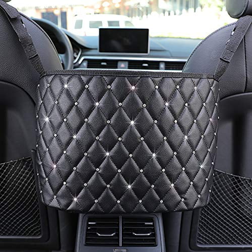 Leather Seat Back Organizer Mesh Large Capacity Bag Driver Storage Netting Pouch for Purse Storage Phone Documents Pocket,Barrier of Backseat Pet Kids Eleven Guns Car Handbag Holder Black+Diamond Leather Seat Back Organizer Mesh Large Capacity Bag Driver Storage Netting Pouch for Purse Storage Phone Documents Pocket,Barrier of Backseat Pet Kids Eleven Guns Car Handbag Holder Black+Diamond